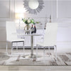White Faux Leather Padded Dining Chair Meeting Chair Home Office Seat Metal Legs