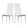 Dining Room Glass Top Table & 2/4/6 Faux Leather Chair Set High Back Padded Seat