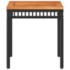 Garden Table - Dining Table - Poly Rattan Acacia Wood - Patio Backyard W6L3