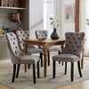 Set of 4 Velvet Dining Chairs High Back Wooden Legs for Home Dining Room Kitchen