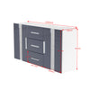 Modern Cabinet Sideboard Buffet Cupboards 3 Drawers 2 Doors with RGB LED Lights