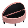 Velvet Storage Ottoman Footrest Bench Stool Box Seat Pouffe Chair Chest Bedroom