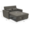 Dahlia Brown 2-Seater Pull Out Sofa Bed - Convertible Sleeper Sofa