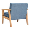 Solid Wooden Frame Scandi Linen Armchair Mini Sofa Button Upholstered Kids Chair