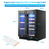 Double Door Dual Zone Beverage Wine Fridge Auto Defrost Drinks Refrigerator 120L