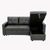 New 3 Seater Pull-Out Reversible Chaise Sofa Bed with Storage, Faux Leather