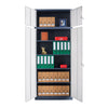 Extra Tall 225cm Storage Cabinet Lockable Steel Garage Office Workshop Cupboard