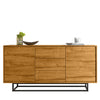140cm Sideboard Oak Matt | Modern Storage Cabinet | Push to Open | Metal Legs
