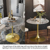 FATIVO 100cm Tall Marble Tulip Dining Table Round Bar Coffee Table Casual Studio