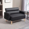 Small 2 Seater Sofa, Faux Leather Loveseat Couch for Living Room, Bedroom
