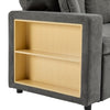 L-Shaped 3 Seater Corner Sofa Bed Pull Out Sectional Couch with Storage, Grey