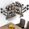 Industrial Pipe Shelf Wine Rack Wall Mounted Wine Shelf Steam Punk Pipe Organize