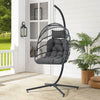Rattan Effect Garden Hanging Egg Swing Chair Patio Hammock with Cushion Relaxing