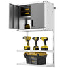 GYMAX Metal Wall Cabinet Garage Storage Cabinet with 3 Adjustable Shelves