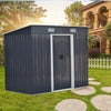 Pent Roof Garden Shed 8 x 4ft Galvanized Steel Shed House Outdoor Storage w/Base