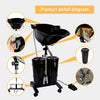 Hairdressing Shampoo Bowl Portable Salon Mobile Hair Washing Backwash Basin Sink