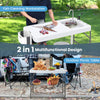 2 in 1 Foldable Fish Cleaning Table Outdoor Workstation w/ Sink Picnic Table
