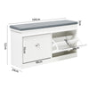 Shoe Storage Bench Hallway Entryway Shoes Organizer Cabinet Cushion Padded Seat