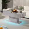 High gloss Coffee Table with RGB LED Lights Living Room Cocktail Sofa Table Grey