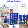 Giant 4 in a Row Game Jumbo Connect 4 Garden Games w/42 Rings Basketball Hoop