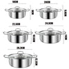 NEW 5Pcs Stainless Steel Cookware Set Casserole Stockpot Pot Hob With Glass Lids