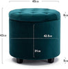 Round New Velvet Padded Seat Ottoman Storage Stool Box, Footstool Pouffes Chair