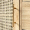 SIDEBOARD CABINET WOODEN RATTAN 2 DOORS 3 DRAWERS CUPBOARD STORAGE FURNITURE