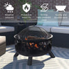 Neo Black Outdoor Heater Fire Pit Bowl Garden Patio Grate Lid Poker BBQ
