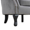 Velvet Upholstered Single Sofa Armchair Occasional Accent Chair Scalloped Back