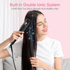 2-in-1 Ionic Hair Straightener Brush - Hot Comb with 16 Settings, Dual Voltage