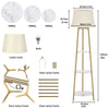 3 Tier LED Floor Lamp Industrial Tall Lamp Bedroom Reading Office w/Marble Shelf