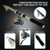 Telescopic Coarse Sea Fishing Travel Holiday Rod & Reel Combo Set+Carrier Bag UK