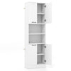Kitchen Pantry Cabinet 190cm Tall Freestanding Cupboard w/ Doors & Shelves White