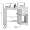 Mondeer computer Desk with Storage Shelf and 2 Drawers 105 x 94 x 48 cm White