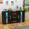 Cabinet Sideboard Living Room Buffet Cupboards 3 Drawer 2 Door with LED Lights