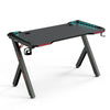 Adjustable LED Gaming Desk Computer Table w/Cup Holder Headphone Hook Cable Hole