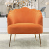 Upholstered Scalloped Velvet Matte Armchair Lounge Chair Oyster Back Sofa Nordic