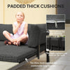 3pcs Garden Sectional Sofa Side Table Furniture Set w/ Cushion