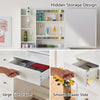 Dressing Table White Wood Makeup Desk with Mirror 5 Drawers Stool Shelf Bedroom