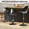 2 Pcs Ergonomic Counter Height Stools w/Enlarged PP Leather Seat-Dark