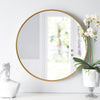Round Metal Gold Wall Mounted Makeup Glass Mirror Vanity Bathroom Dressing Decor