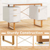 Computer Desk Home Office Desk with Floating Desktop-White