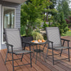 4 Pcs Garden Folding Chairs with Ergonomic Armrests-Grey