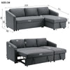 3 Seater Corner Sofa Bed Sleeper Sofabed Couch With Reversible Storage Chaise UK