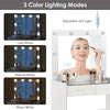 White Dressing Table with LED Lights Mirror 2 Drawers Stool Vanity Make up Desk