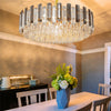 Super Bright Crystal Ceiling Light Height Adjustable Pendant Chandelier Lights