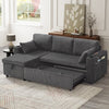 L-Shaped Sofa Bed 3 Seater Sofa Pull Out Couch Bed Convertible Corner Sofa Grey