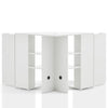 Corner Dressing Table Desk Cupbpard Workstation Foldable Shelf Storage Display