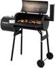 Large Charcoal BBQ Barrel Grill Garden Barbecue Patio Smoker Portable Wheels UK
