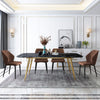 2X Retro Brown Faux Leather PU Dining Chairs Kitchen Dining Room Metal Legs